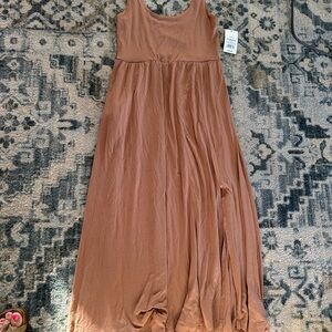 Elegant Tan Maxi Dress